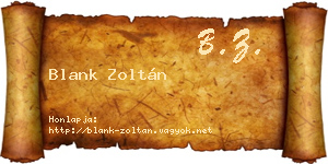 Blank Zoltán névjegykártya